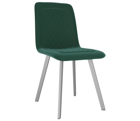 vidaXL Valgomojo kėdės, 4 vnt., žalios spalvos, aksomas (2x282568)