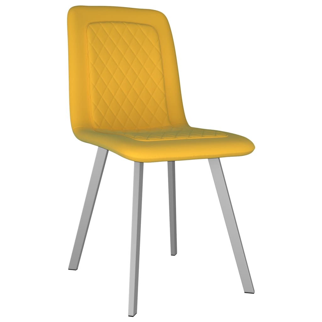 vidaXL Valgomojo kėdės, 4 vnt., geltonos spalvos, aksomas (2x282572)
