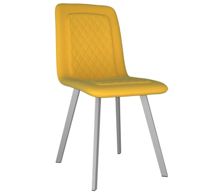 vidaXL Valgomojo kėdės, 4 vnt., geltonos spalvos, aksomas (2x282572)