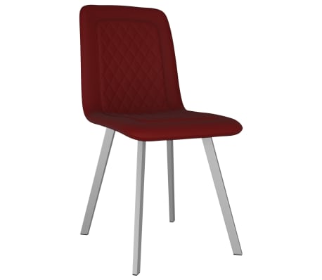 vidaXL Jedálenské stoličky 4 ks, červené, zamat