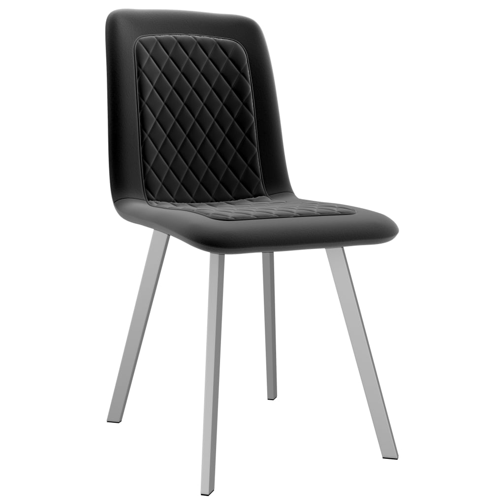 vidaXL Valgomojo kėdės, 6vnt., juodos spalvos, aksomas