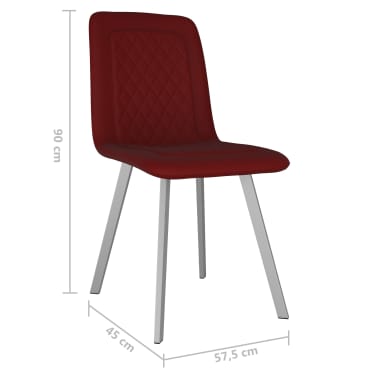 vidaXL Esszimmerstühle 6 Stk. Rot Samt | vidaXL Esszimmerstühle 6 Stk. Rot Samt |