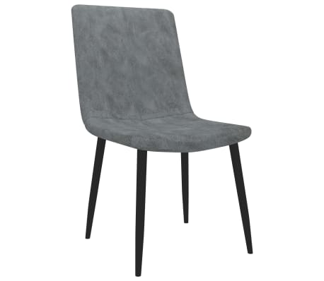 vidaXL Valgomojo kėdės, 6vnt., pilkos, dirbtinė oda