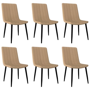 Vidaxl Dining Chairs 6 Pcs Cream Faux Leather Com Au