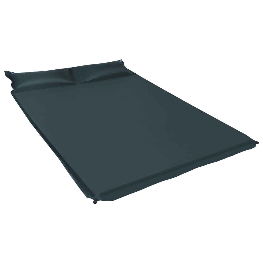 vidaXL Täytettävä ilmapatja tyynyllä 130×190 cm tummanvihreä