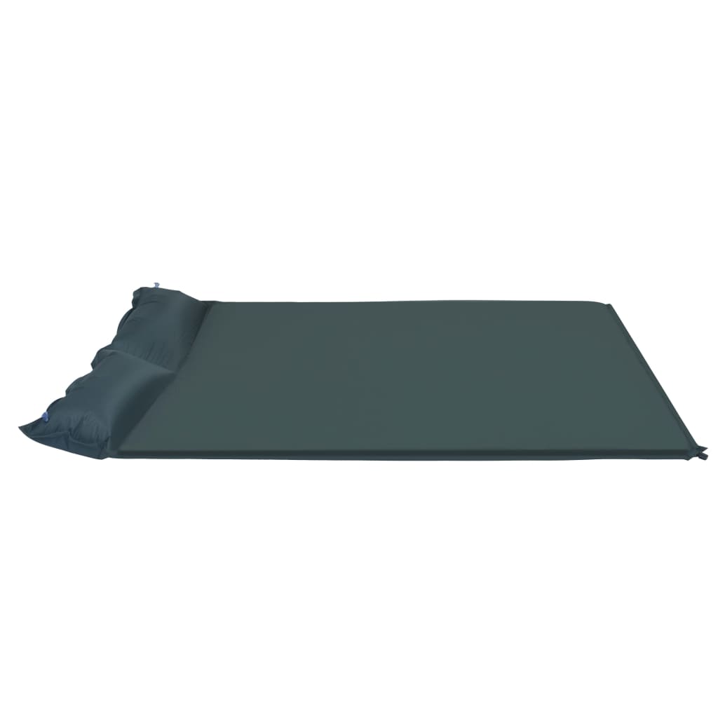 Sötétzöld felfújható matrac párnával 130 x 190 cm 