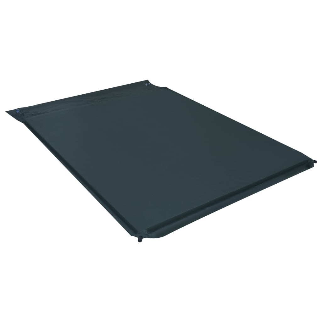 Sötétzöld felfújható matrac párnával 130 x 190 cm 