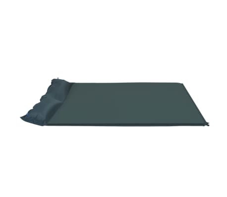 vidaXL Надувний повітряний матрац з подушкою Темно-зелений 130x190 см