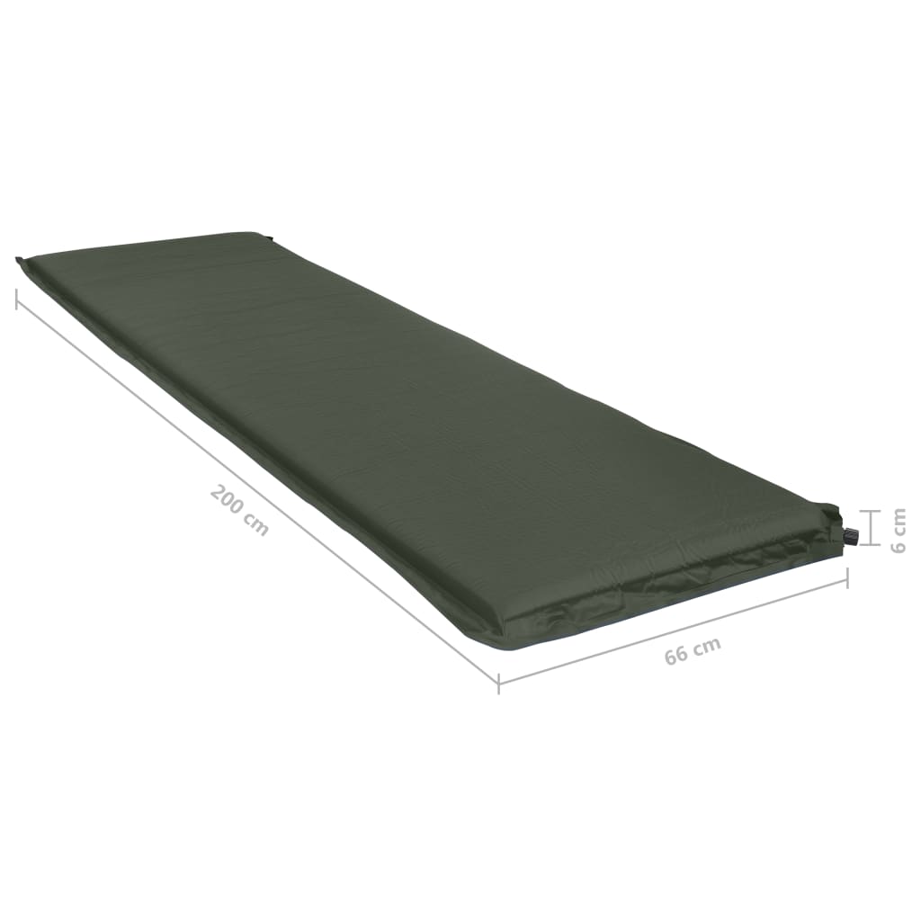 Sötétzöld felfújható matrac párnával 66 x 200 cm 