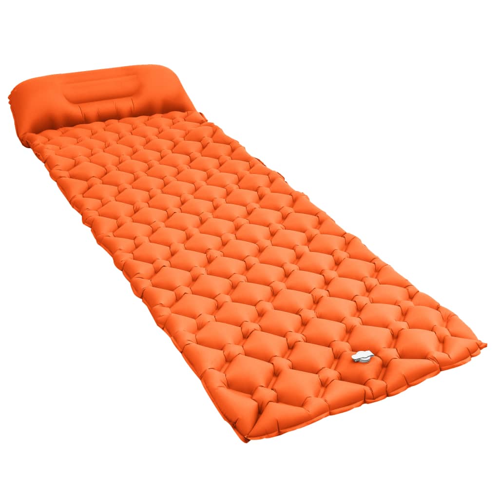 vidaXL Täytettävä ilmapatja tyynyllä 58×190 cm oranssi
