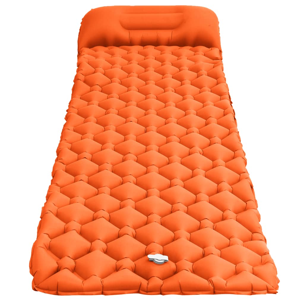 Narancssárga felfújható matrac párnával 58 x 190 cm 