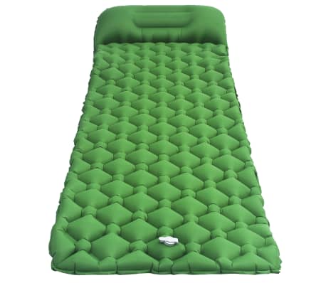 vidaXL Nafukovací matrac s vankúšom zelený 58x190 cm