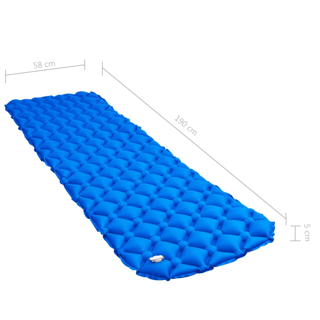 Kék felfújható matrac 58 x 190 cm 