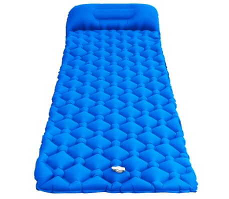 vidaXL Nafukovací matrac s vankúšom modrý 58x190 cm