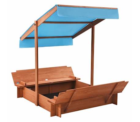 Bac à sable avec toit Bois de sapin 112x112x112 cm - Jeux