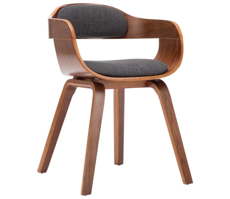vidaXL spisebordsstole 4 stk. stof og bøjet træ mørkegrå