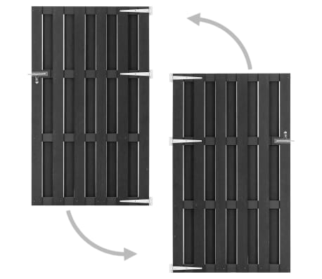 vidaXL Vrtna vrata od WPC-a 100 x 170 cm siva