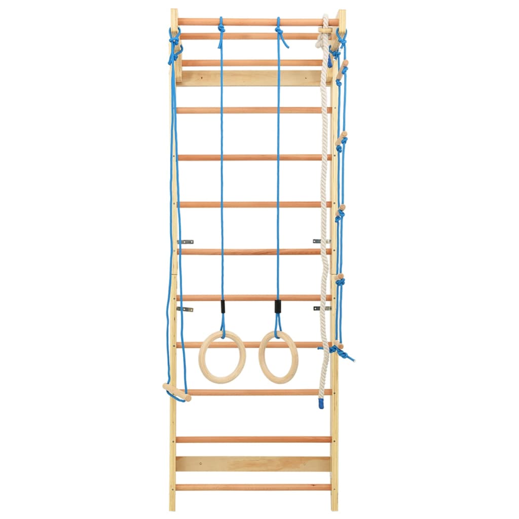 

vidaXL Binnenklimset met ladders en ringen hout