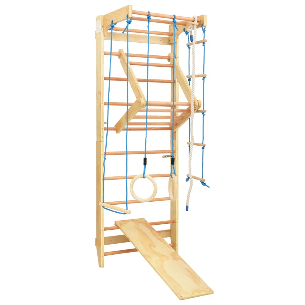vidaXL Set de joacă pentru cățărat de interior cu scări și inele, lemn vidaXL