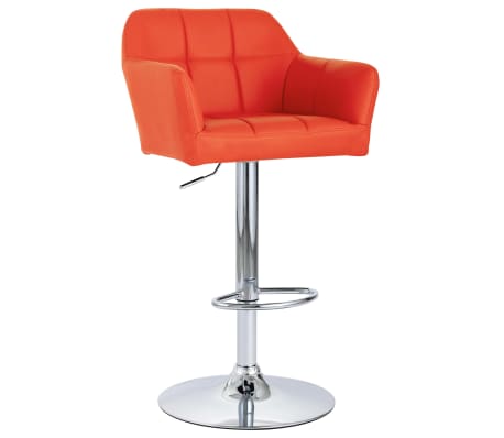vidaXL Barski stolčki 2 kosa z naslonjali za roke oranžno umetno usnje