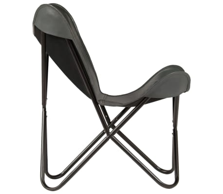 vidaXL Schmetterlingsessel 6 Stk. Grau Kindergröße Echtleder vidaXL Schmetterlingsessel 6 Stk. Grau Kindergröße Echtleder