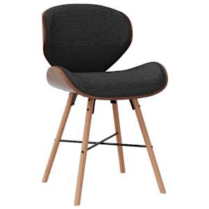 vidaXL Valgomojo kėdės, 4vnt., tamsiai pilkos, audinys ir mediena