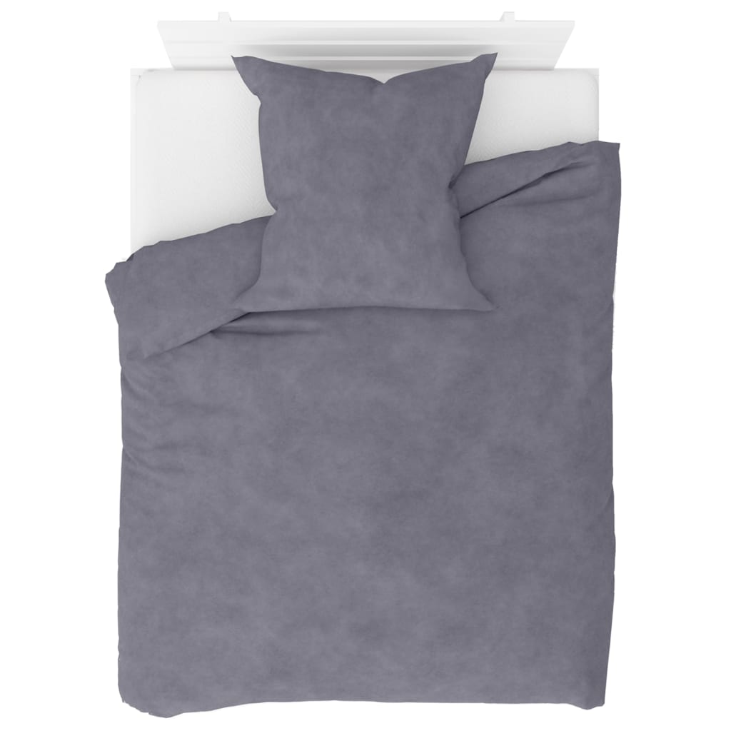 

vidaXL 4-delige Beddengoedset 155x200/80x80 cm fleece grijs