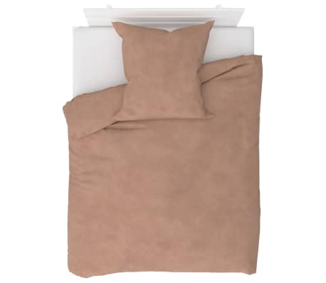 vidaXL 4-tlg. Bettwäsche-Set Fleece Beige 155×200/80×80 cm