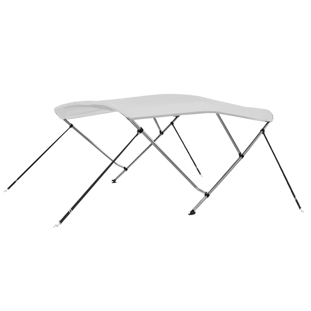 vidaXL Parasolar barcă Bimini cu 3 arcuri, alb, 183x180x137 cm