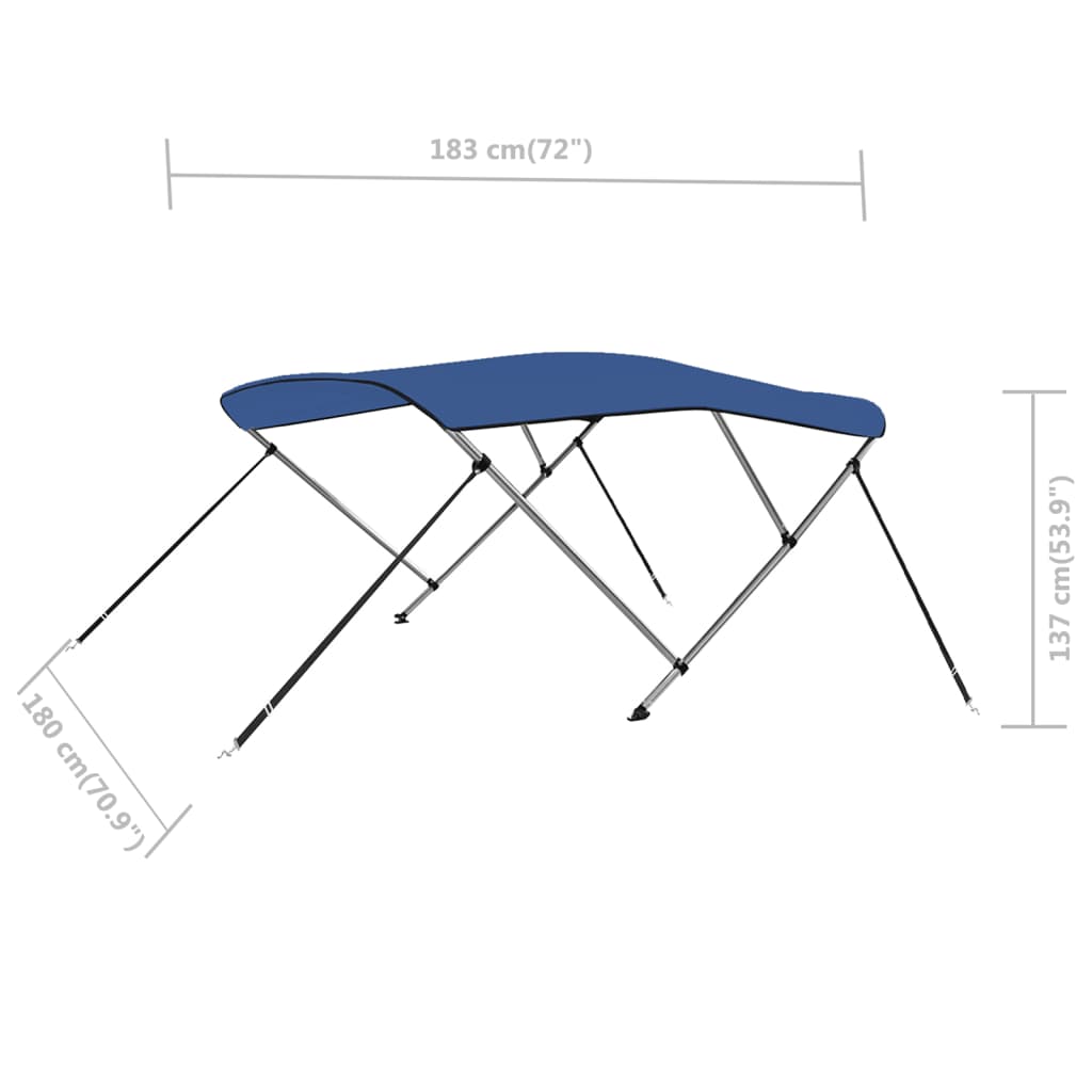 Bimini stříška se 3 oblouky modrá 183 x 180 x 137 cm - obrázek 16