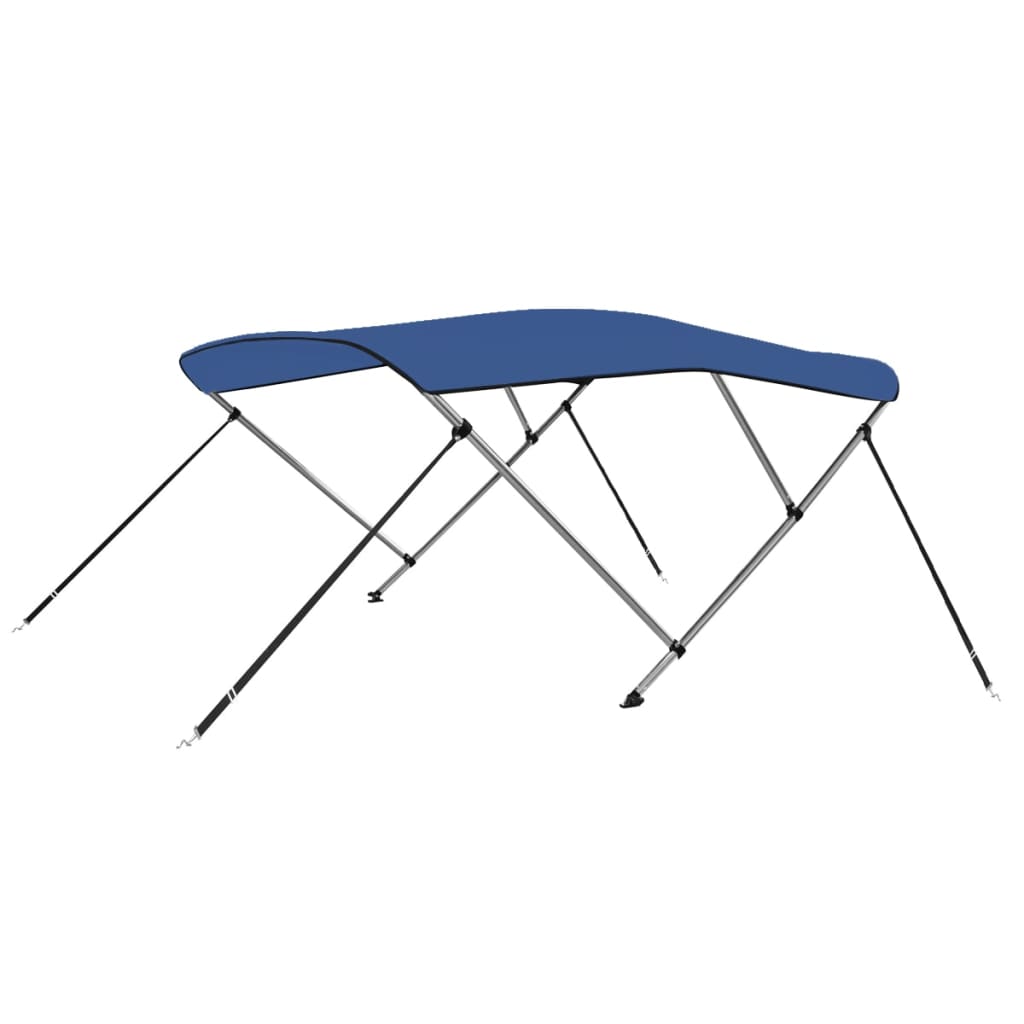 vidaXL Parasolar barcă Bimini cu 3 arcuri, albastru, 183x196x137 cm