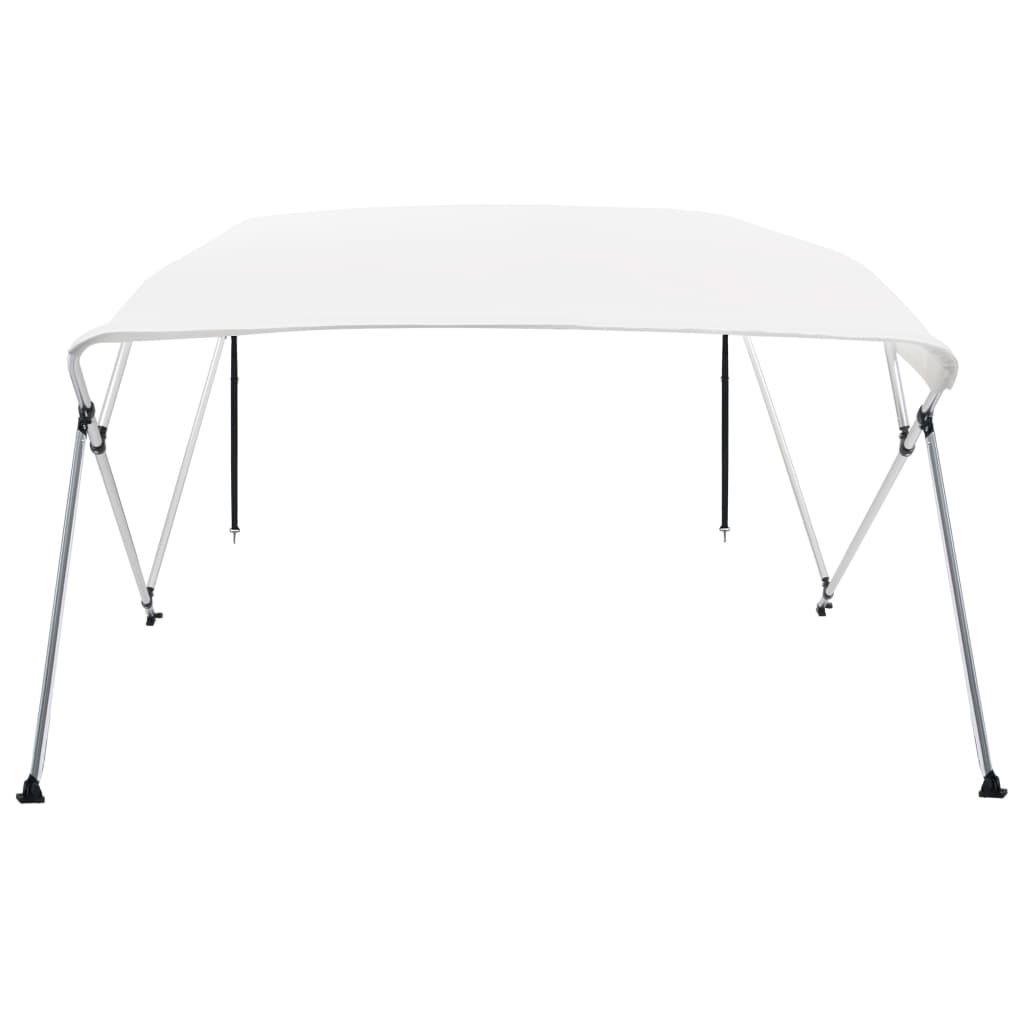 vidaXL Parasolar barcă Bimini cu 4 arcuri, alb, 243x210x137 cm