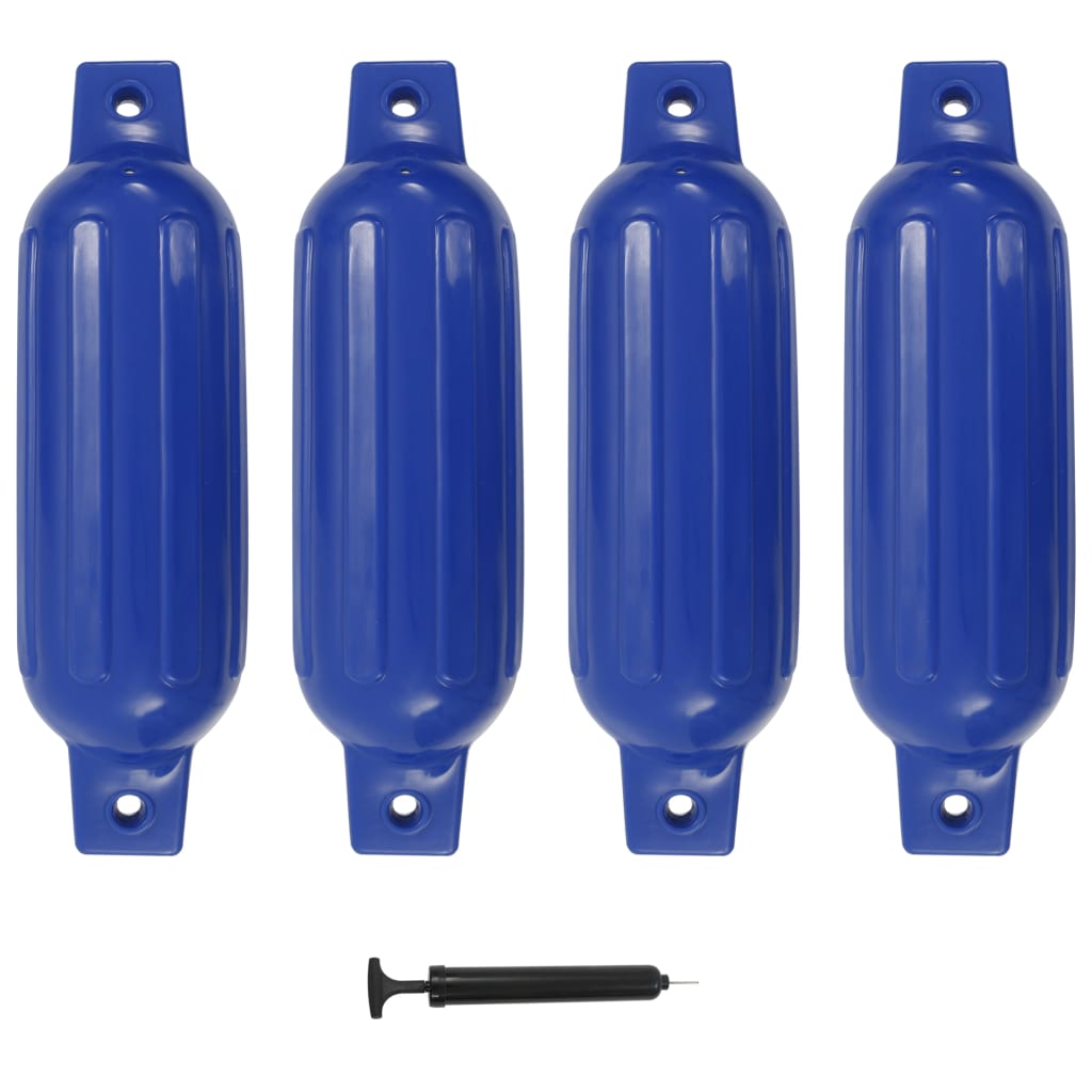 vidaXL Bară de protecție barcă, 4 buc., albastru, 41x11,5 cm, PVC