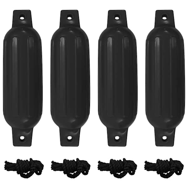 vidaXL paadi kaitseraud 4 tk, must, &Oslash; 11 x 40 cm, PVC