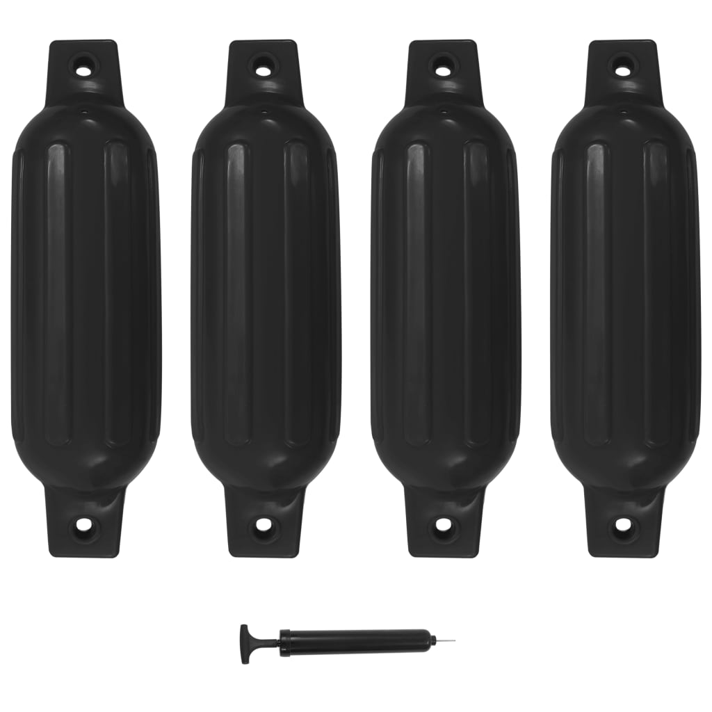 vidaXL Baloane de acostare, 4 buc., negru, 41x11,5 cm, PVC