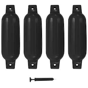 Odbijač za čoln 4 kosi črni 41x11,5 cm PVC