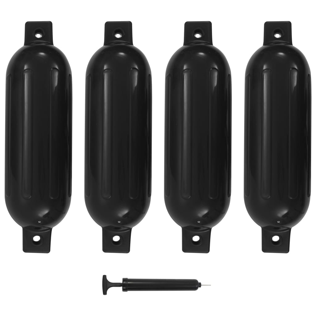 4 darab fekete PVC hajóütköző 51 x 14 cm 