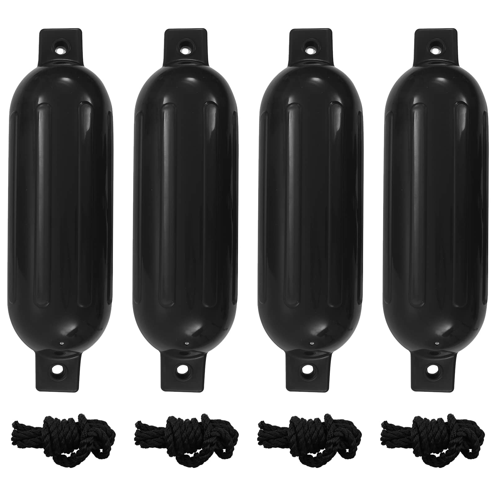 Bootstootkussens 4 st 51x14 cm PVC zwart – afbeelding 1