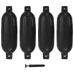 Odbijač za čoln 4 kosi črna 58,5x16,5 cm PVC