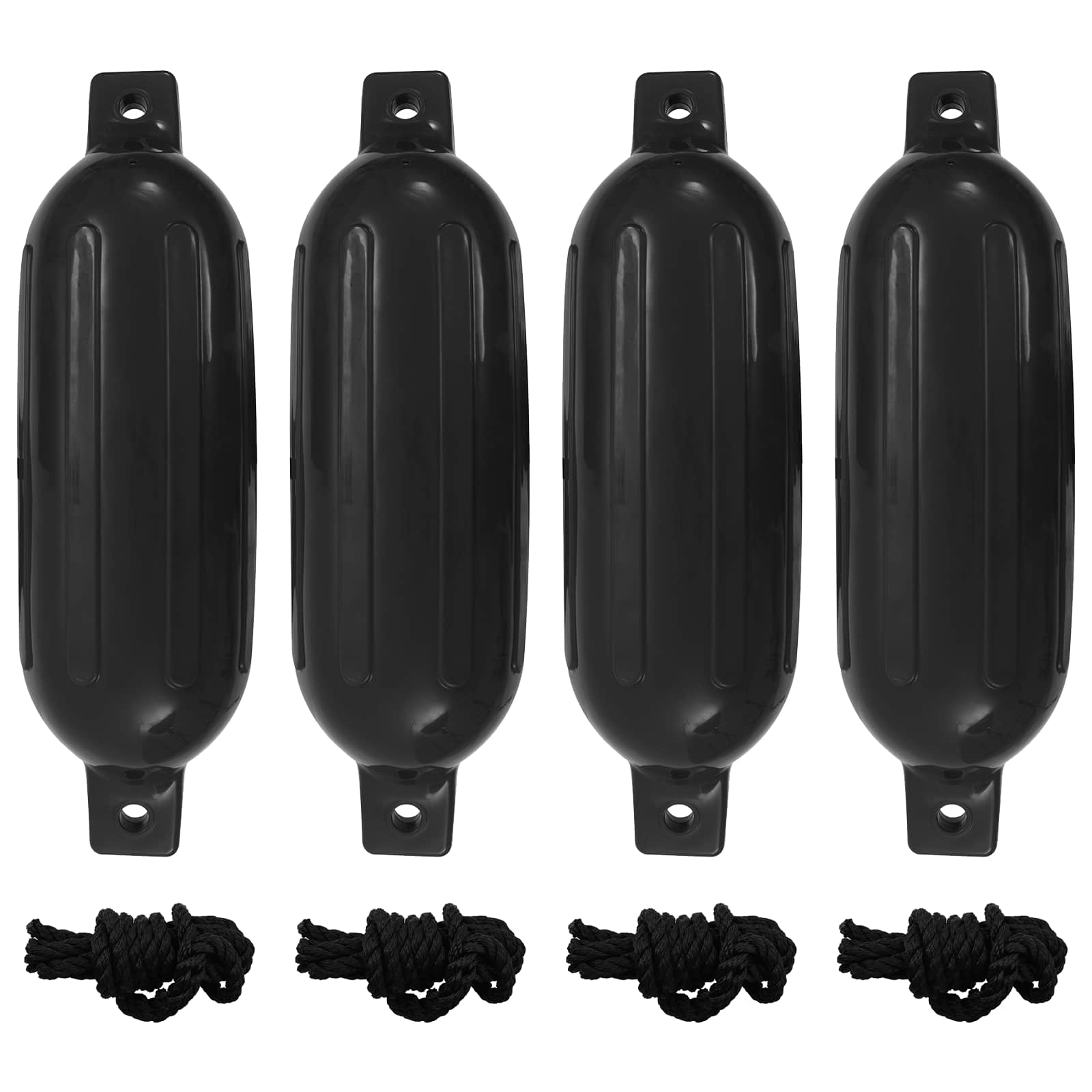 Bootstootkussens 4 st 58,5x16,5 cm PVC zwart – afbeelding 1