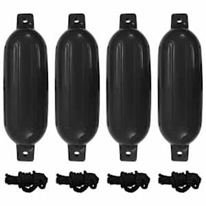 Odbijač za čoln 4 kosi črna Ø 16x58 cm PVC