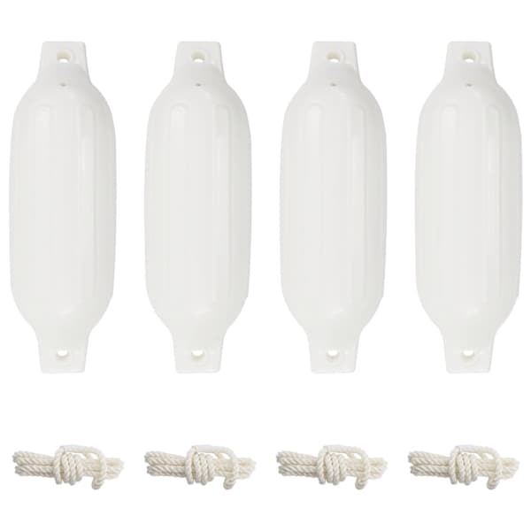 vidaXL paadi kaitseraud 4 tk, valge, &Oslash; 11 x 40 cm, PVC