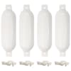 vidaXL paadi kaitseraud 4 tk, valge, &Oslash; 14 x 50 cm, PVC