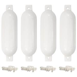 vidaXL paadi kaitseraud 4 tk, valge, &Oslash; 14 x 50 cm, PVC