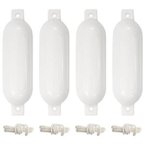 vidaXL paadi kaitseraud 4 tk, valge, &Oslash; 14 x 50 cm, PVC