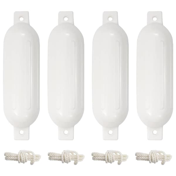 vidaXL paadi kaitseraud 4 tk, valge, &Oslash; 14 x 50 cm, PVC