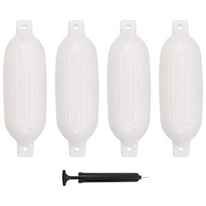 Odbijač za čoln 4 kosi bela 58,5x16,5 cm PVC