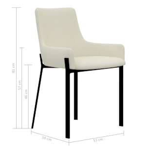Jídelní židle 6 ks krémové textil - obrázek 7