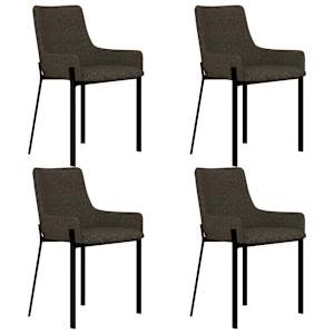 Jídelní židle 4 ks hnědé textil - obrázek 2