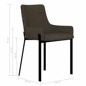 Jídelní židle 4 ks hnědé textil - obrázek 8